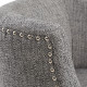 Grey Tweed Fabric Bronze Nailhead Low Back Swivel Stool